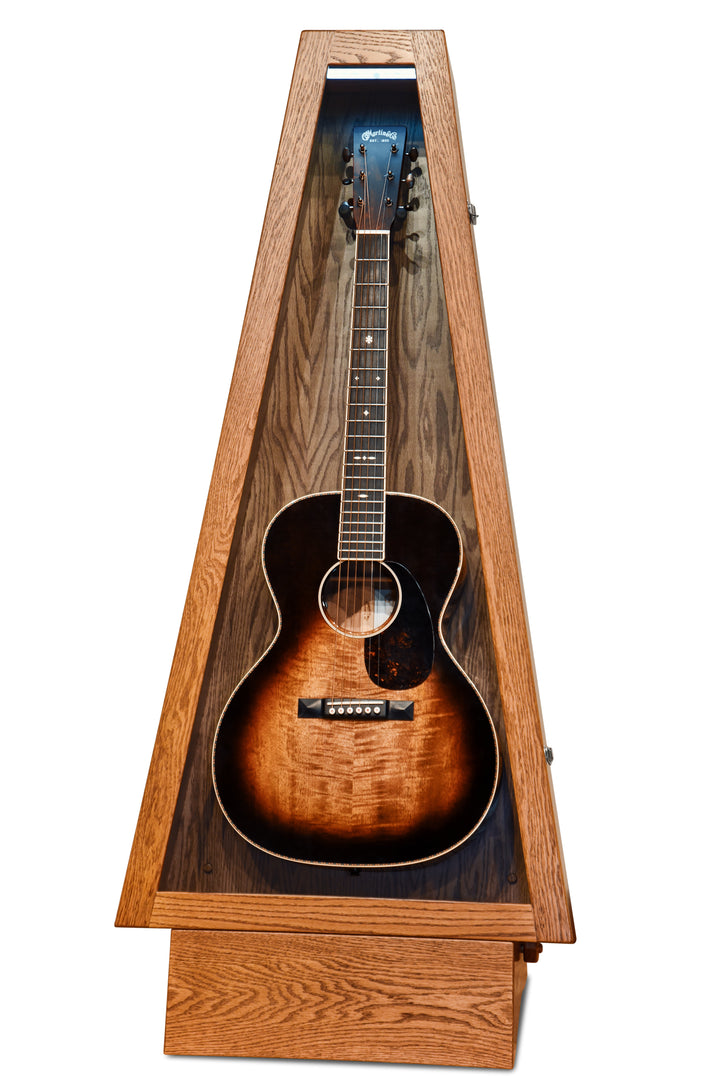 ClimaStand Triangle Humidor with Base - Red Oak with Golden Oak Stain