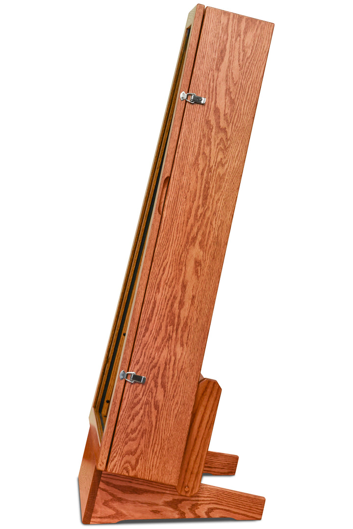 ClimaStand Triangle Humidor with Base - Red Oak with Golden Oak Stain