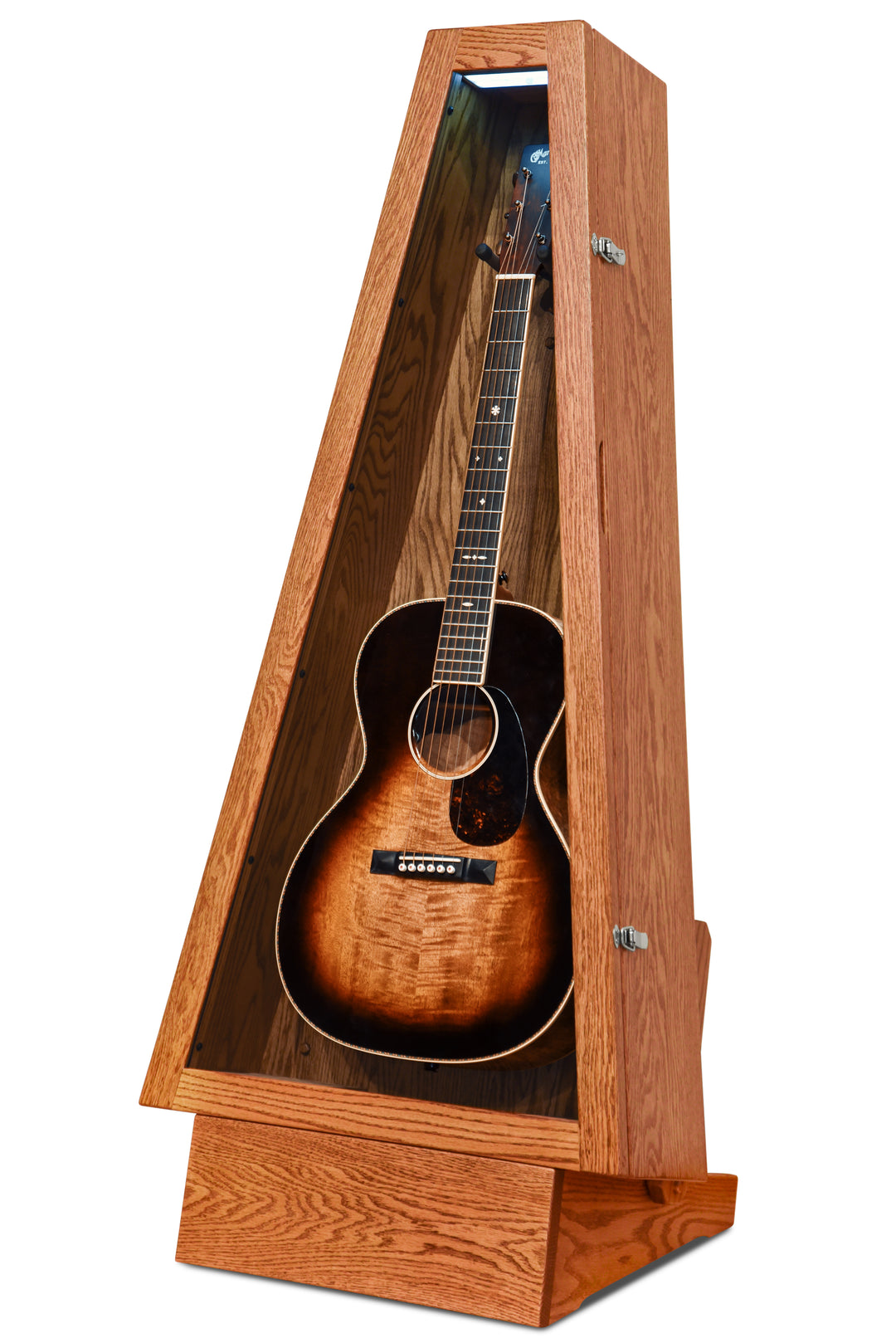 ClimaStand Triangle Humidor with Base - Red Oak with Golden Oak Stain