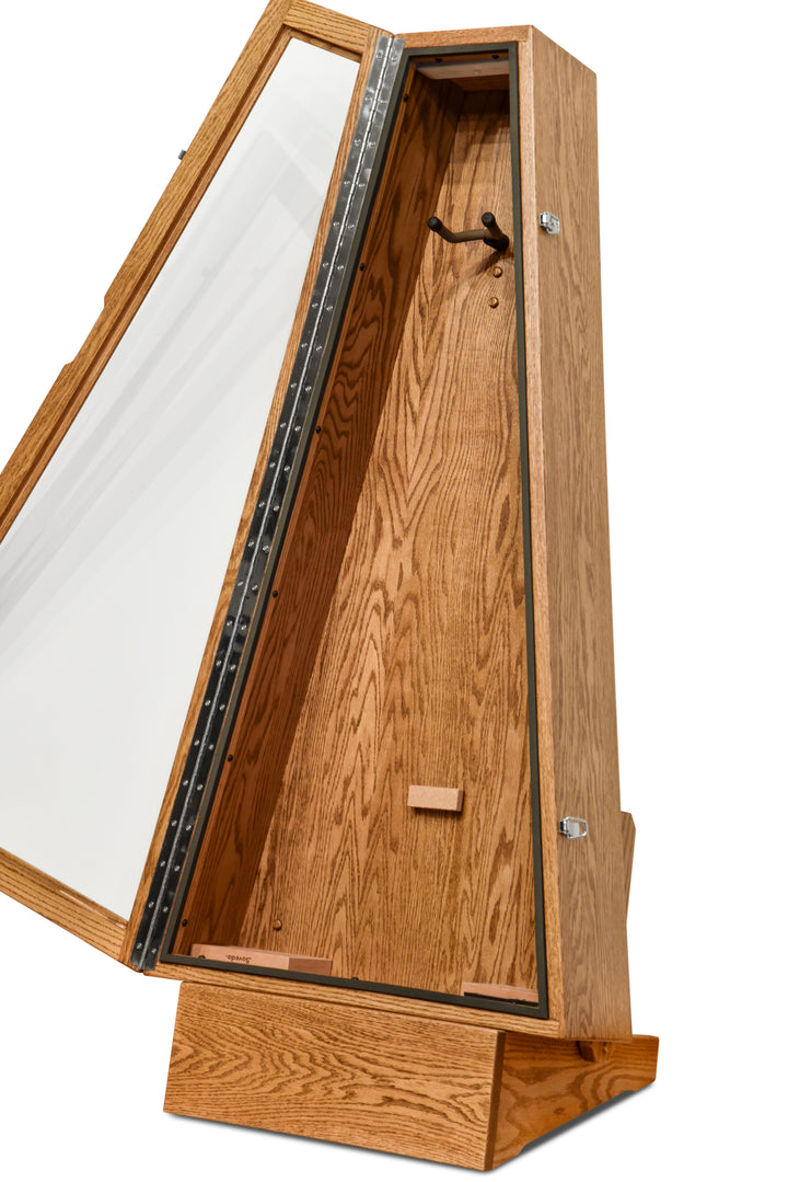 ClimaStand Triangle Humidor with Base - Red Oak with Golden Oak Stain
