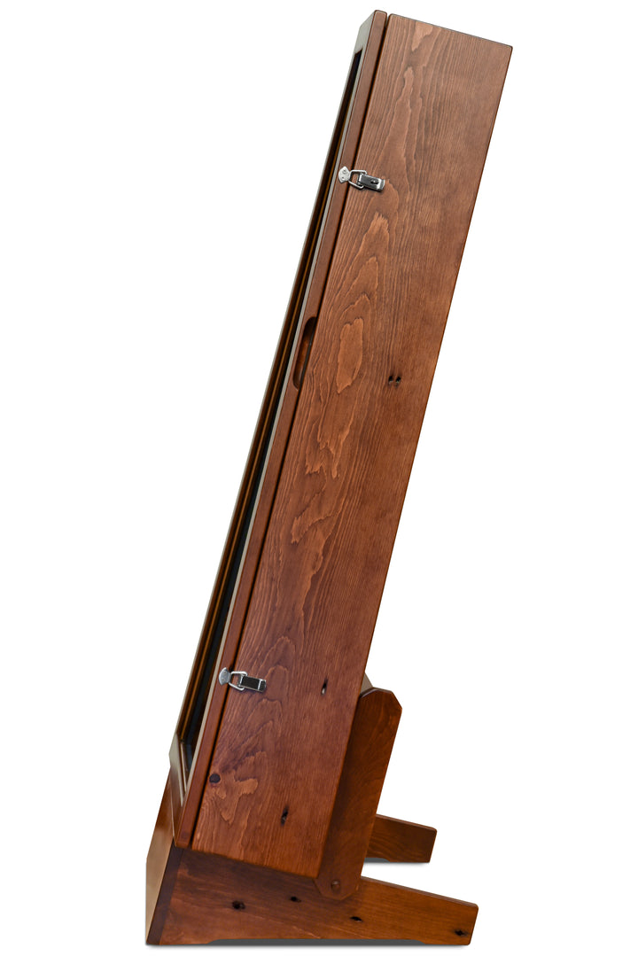 ClimaStand Triangle Humidor with Base - 300 Year Old Reclaimed Wood with Boston Stain