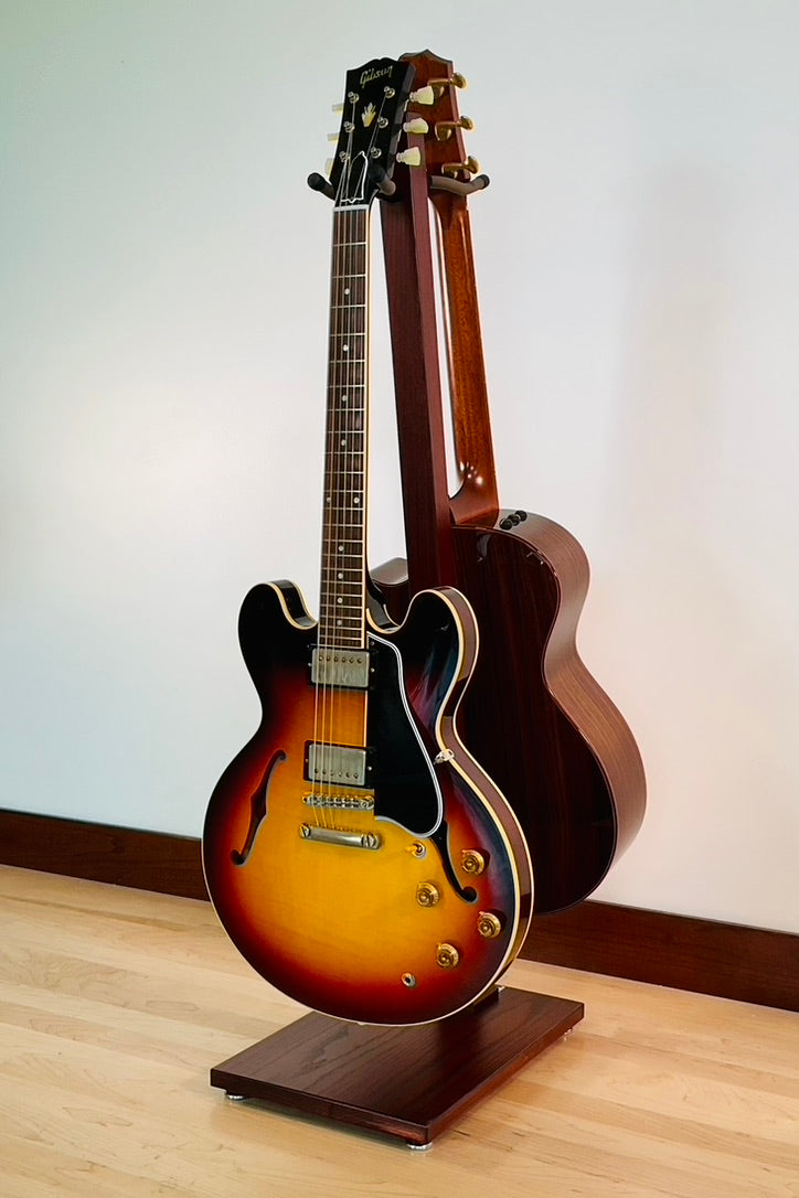 Northern White Ash with Bing Cherry Stain | DualStand Standard