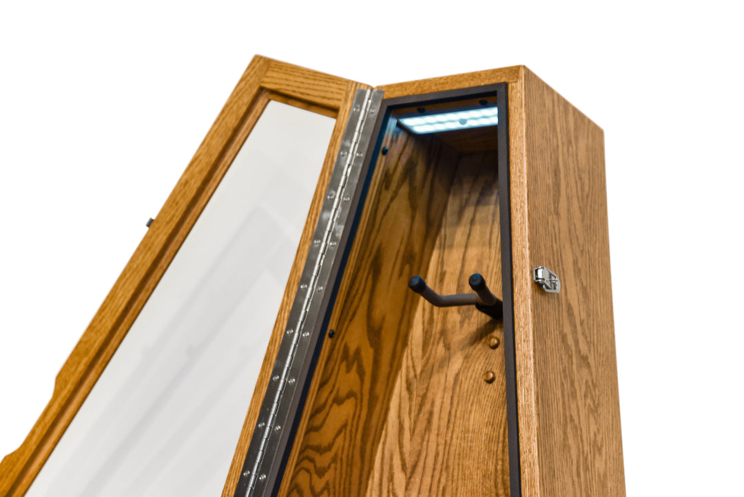 ClimaStand Triangle Humidor with Base - Red Oak with Golden Oak Stain