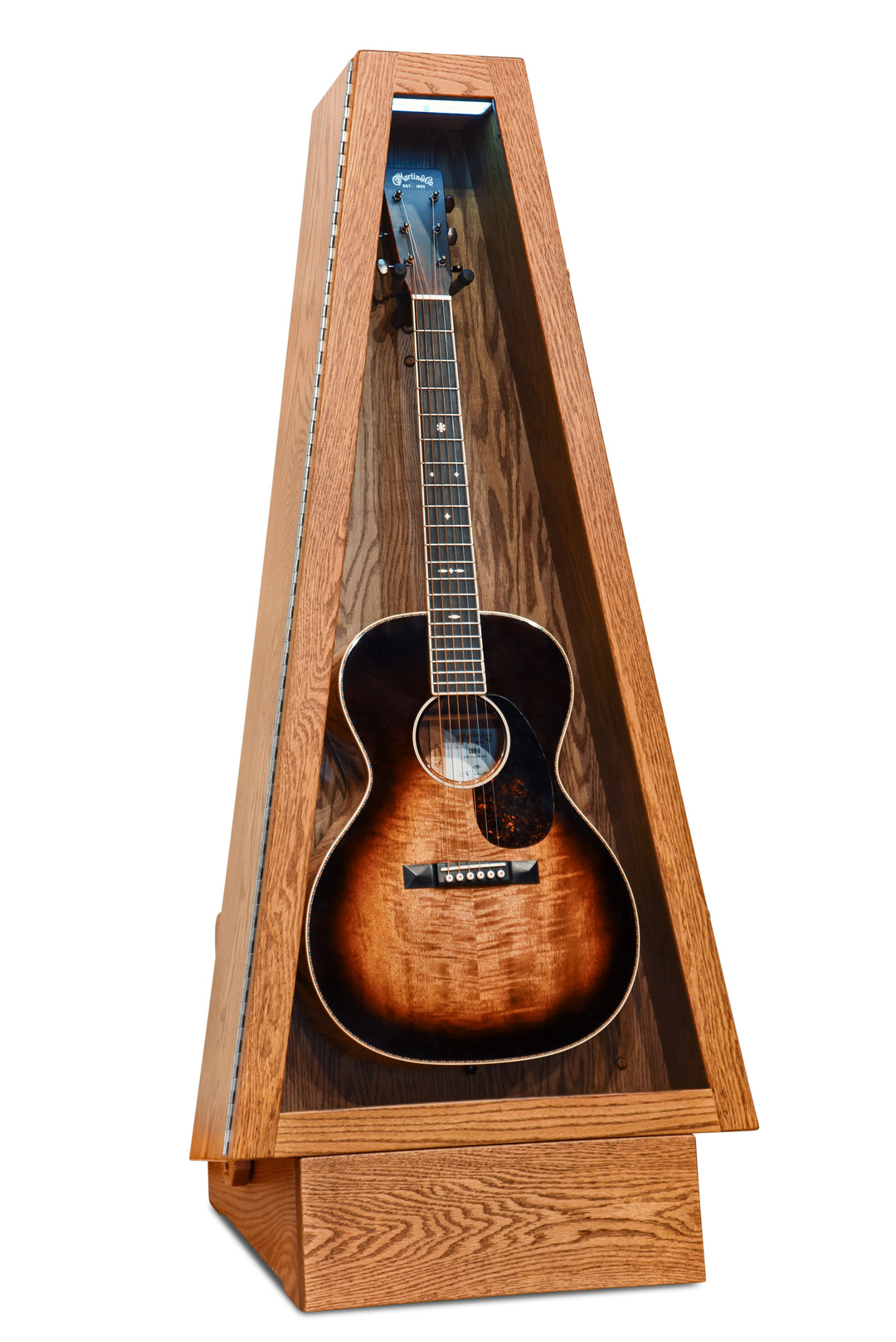 ClimaStand Triangle Humidor with Base - Red Oak with Golden Oak Stain