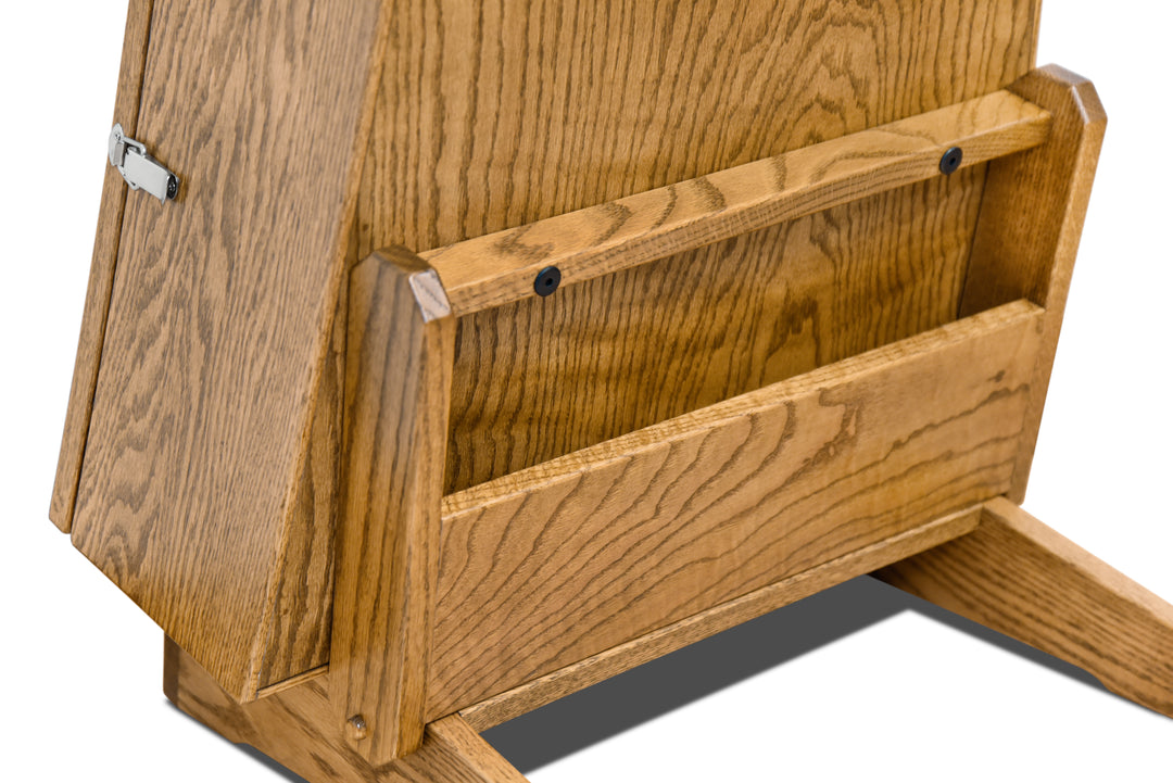 ClimaStand Triangle Humidor with Base - Red Oak with Golden Oak Stain