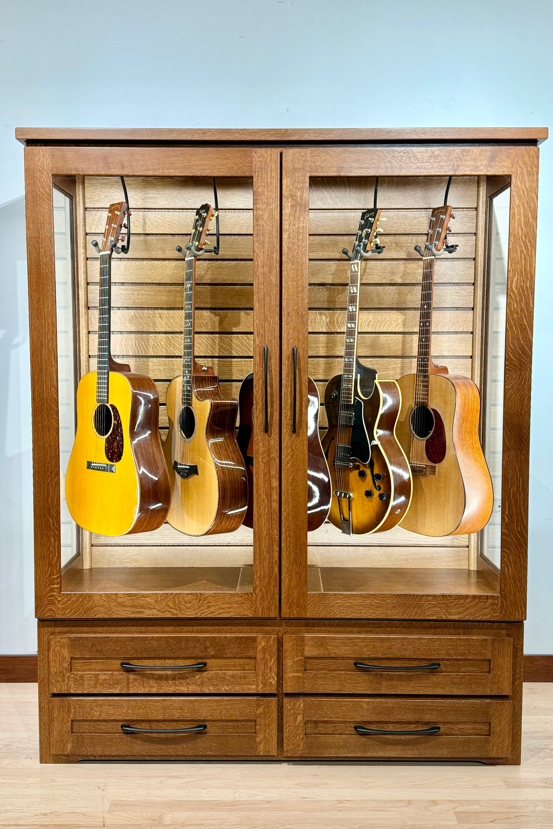 ClimaCab Traditional+ | Quartersawn White Oak with Boston Stain on Body and Provincial Stain on Slatwall