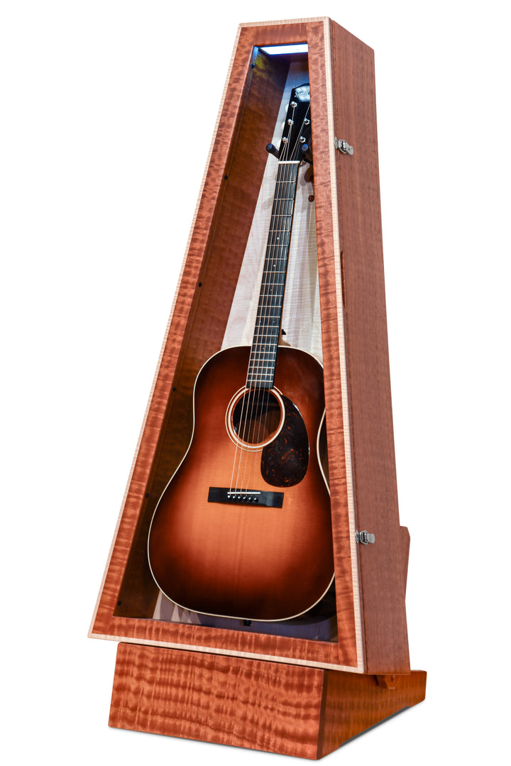 ClimaStand Triangle Humidor with Base - Sapele with Natural Flamed Maple Back