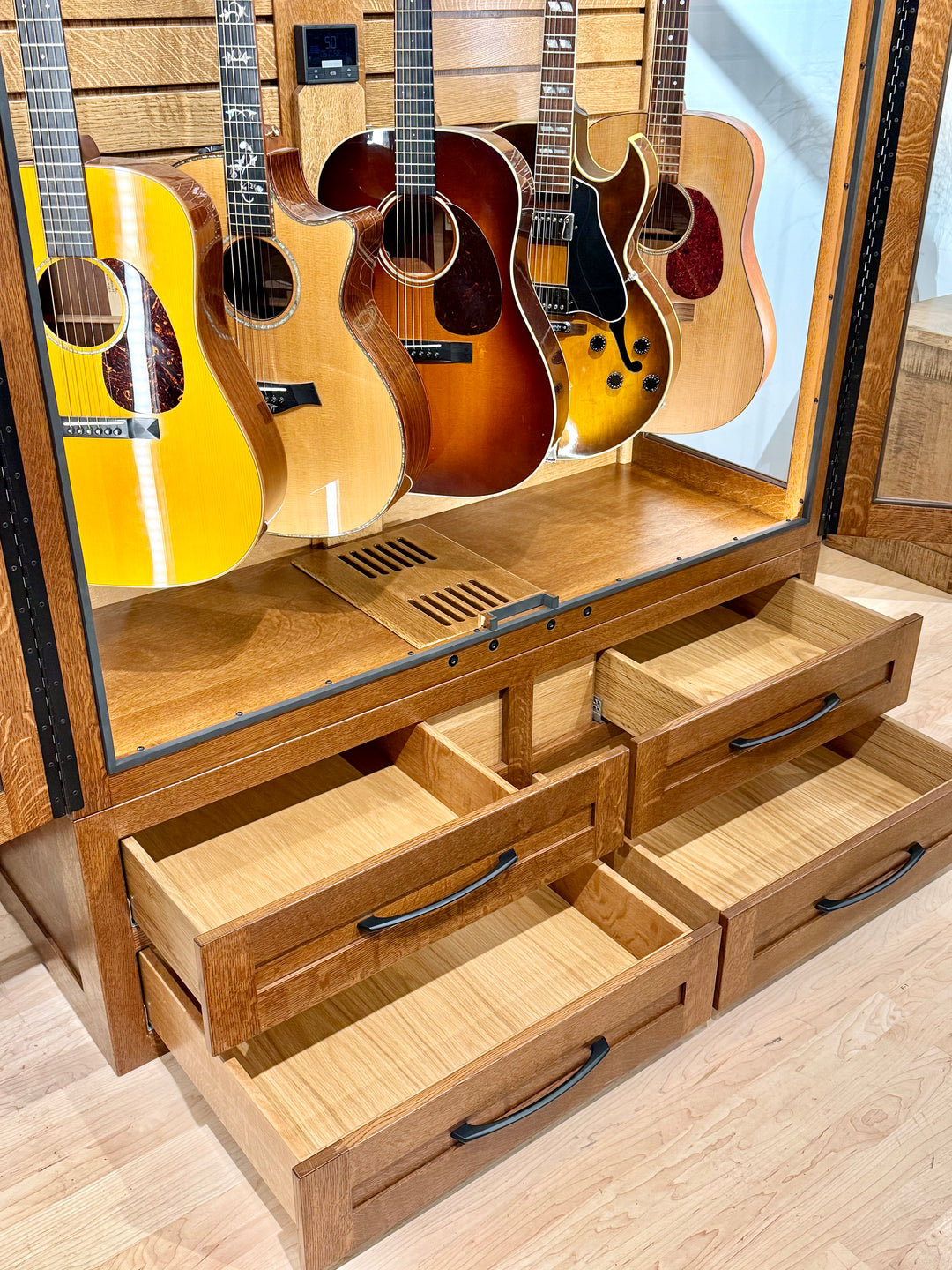 ClimaCab Traditional+ | Quartersawn White Oak with Boston Stain on Body and Provincial Stain on Slatwall
