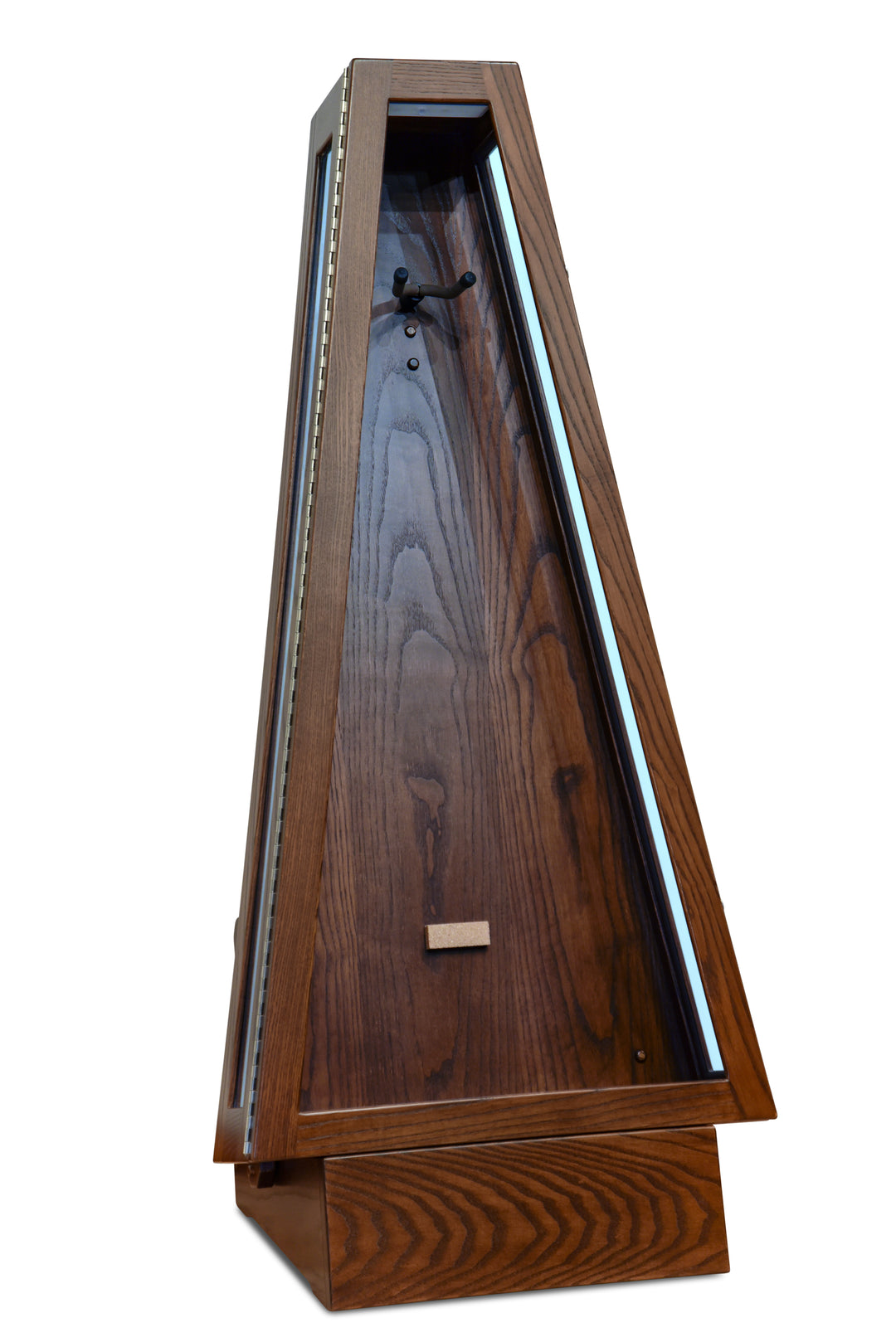 ClimaStand Glass Sided Triangle Humidor with Base - Northern White Ash with Coffee Stain