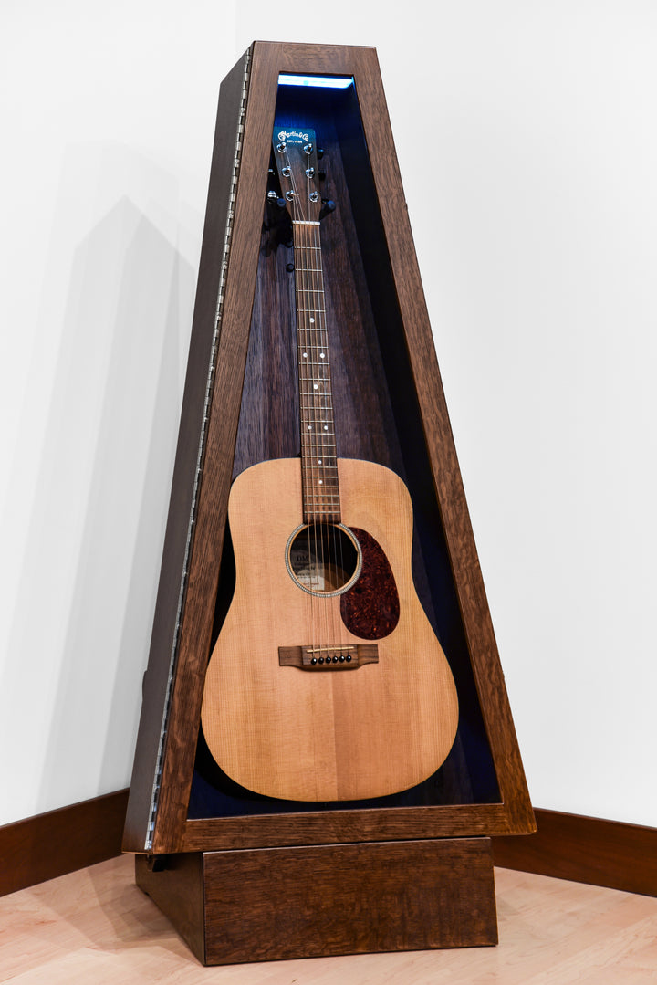 ClimaStand Triangle Humidor with Base - Quartersawn White Oak with Onyx Stain