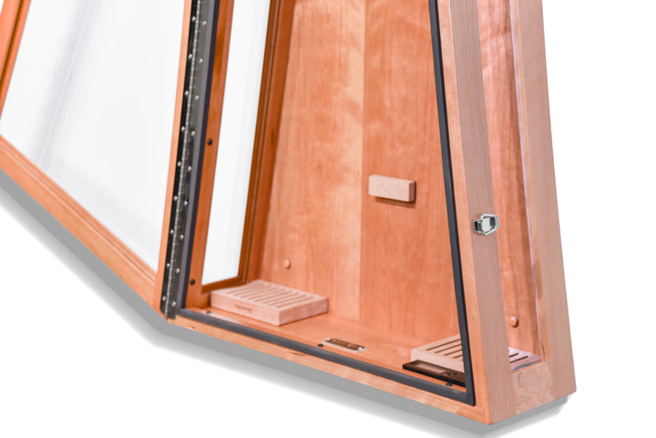ClimaCase Glass Sided Triangle Humidor - Cherry