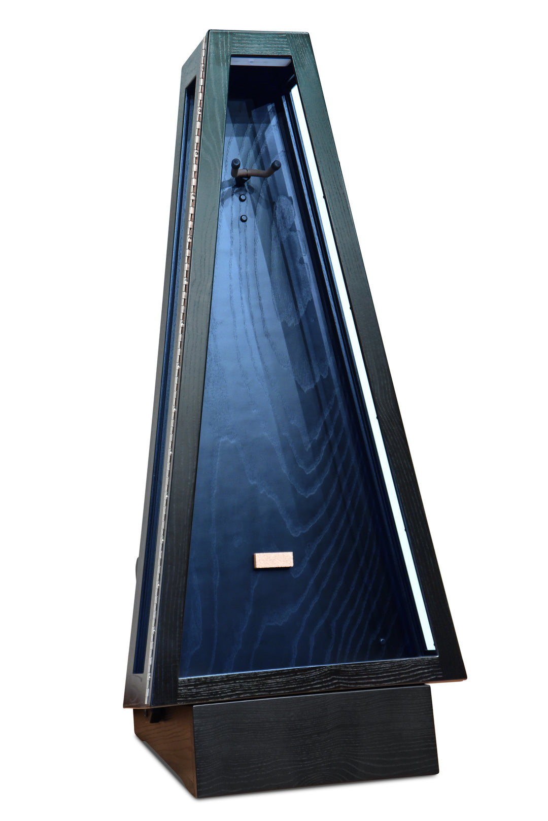 ClimaStand Glass Sided Triangle Humidor with Base - Northern White Ash with Piano Black