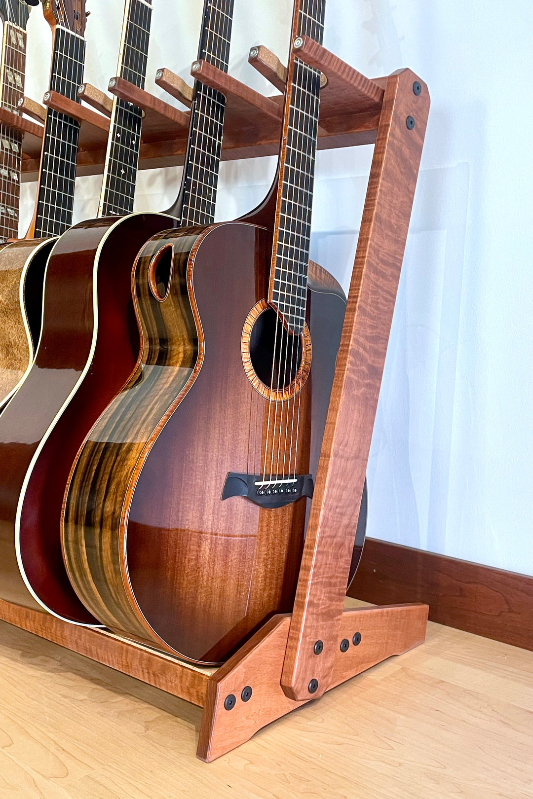 Antique String Rack Traditional StringRack - Flamed Maple - Washington – Acoustic Remedy Cases