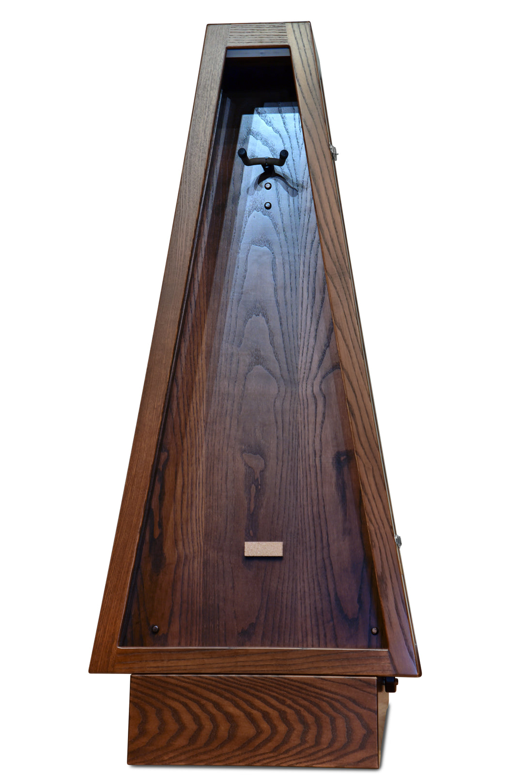 ClimaStand Glass Sided Triangle Humidor with Base - Northern White Ash with Coffee Stain