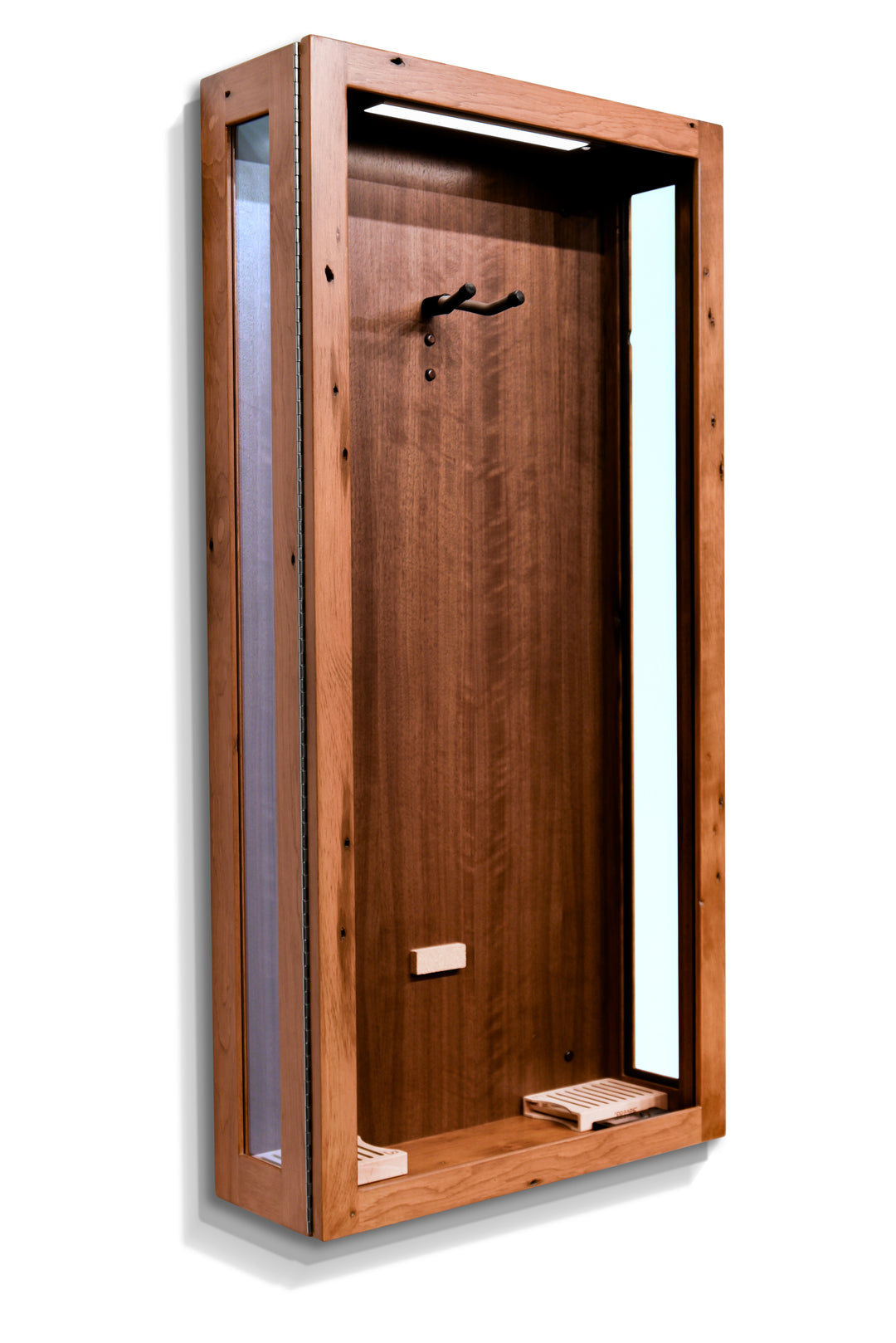 ClimaCase Glass Sided Rectangle Humidor - 300 Year Old Reclaimed Wood with Seely Stain and Walnut Back