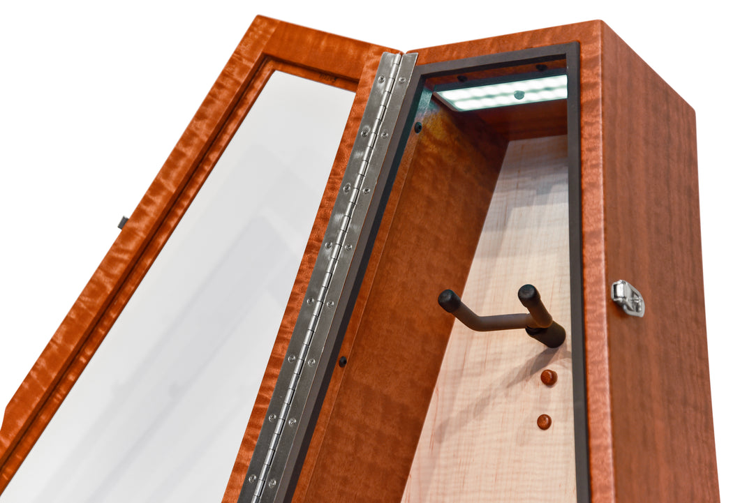ClimaStand Triangle Humidor with Base - Sapele with Natural Flamed Maple Back