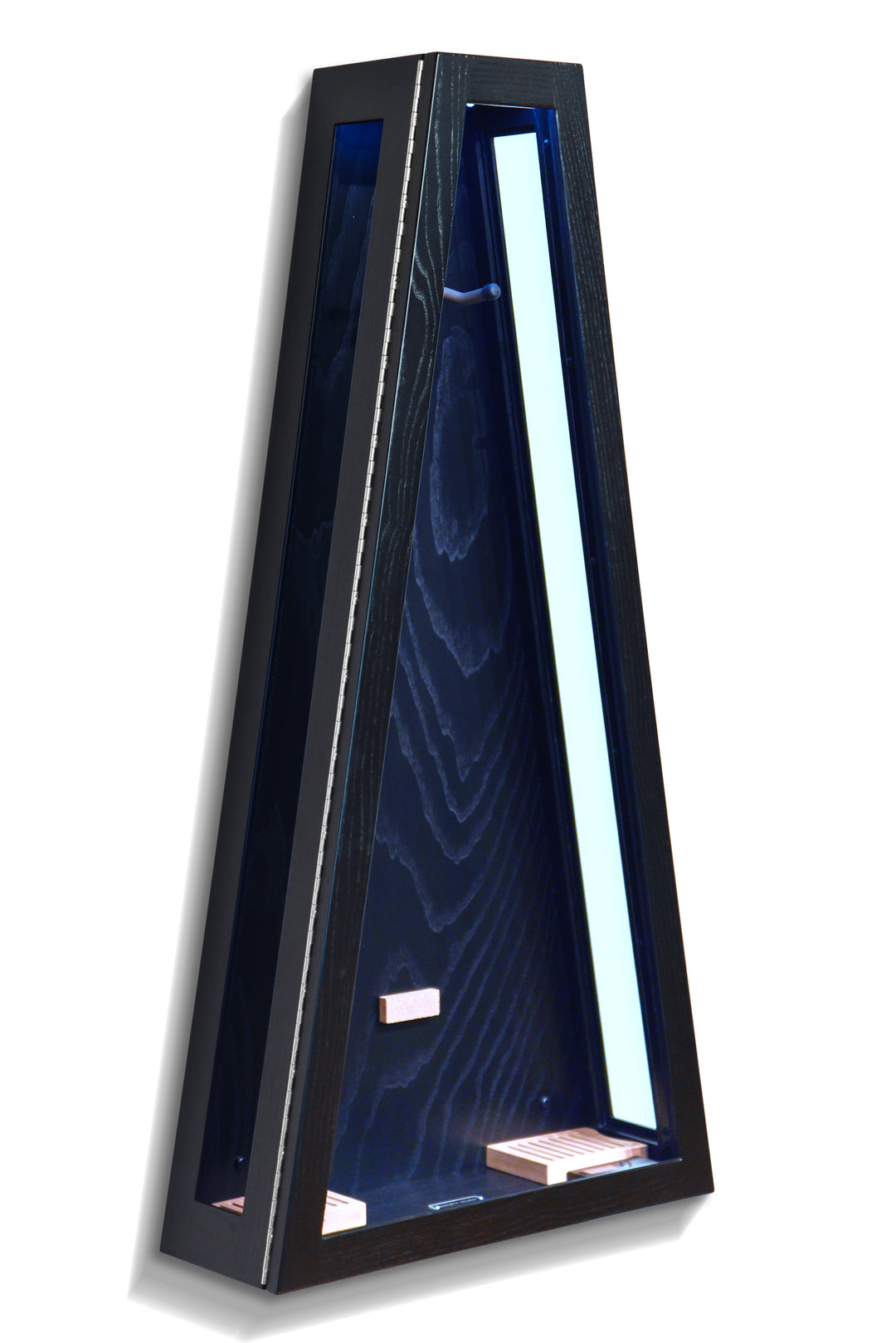 ClimaCase Glass Sided Triangle Humidor - Northern White Ash with Piano Black