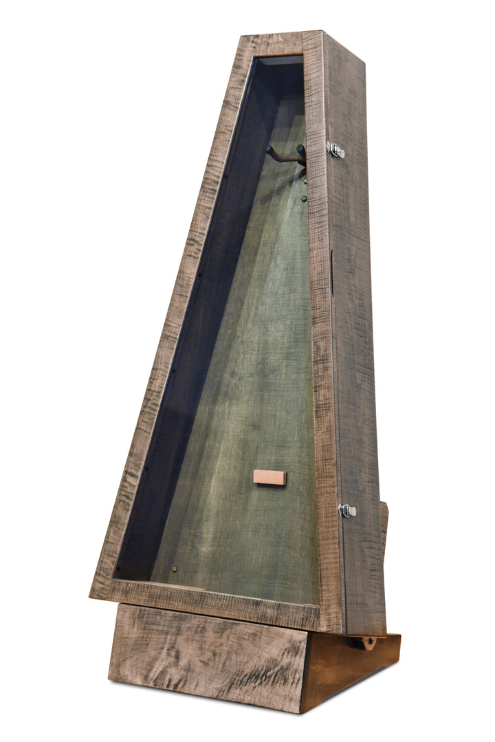 ClimaStand Triangle Humidor with Base - Flamed Maple with Antique Slate Stain