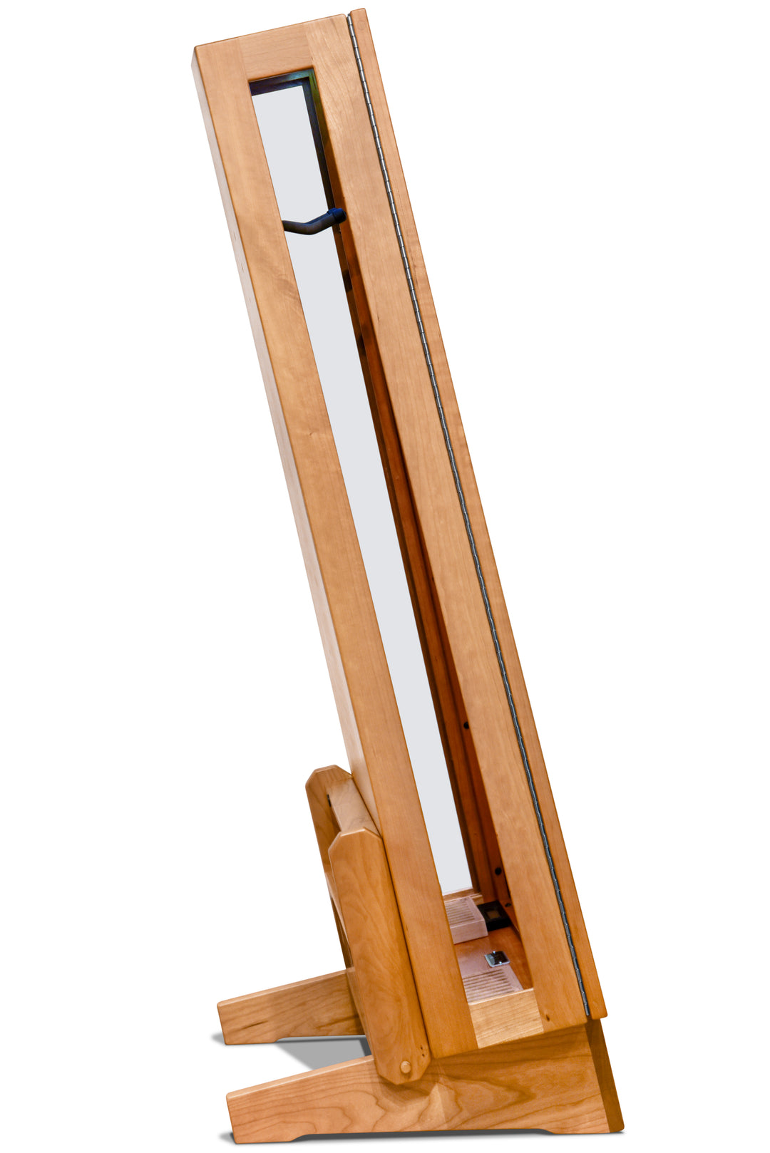 ClimaStand Glass Sided Triangle Humidor with Base - Cherry