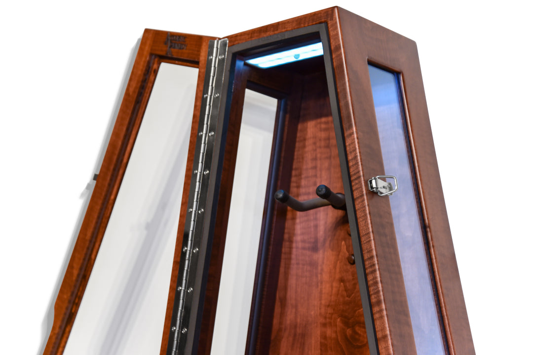 ClimaCase Glass Sided Triangle Humidor - Flamed Maple with Acres Stain