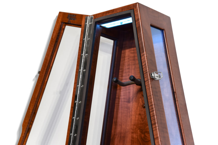 ClimaCase Glass Sided Triangle Humidor - Flamed Maple with Acres Stain