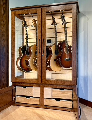 ClimaCab Traditional | Flame Maple with Boston Stain and Natural Flame Maple Slat Wall