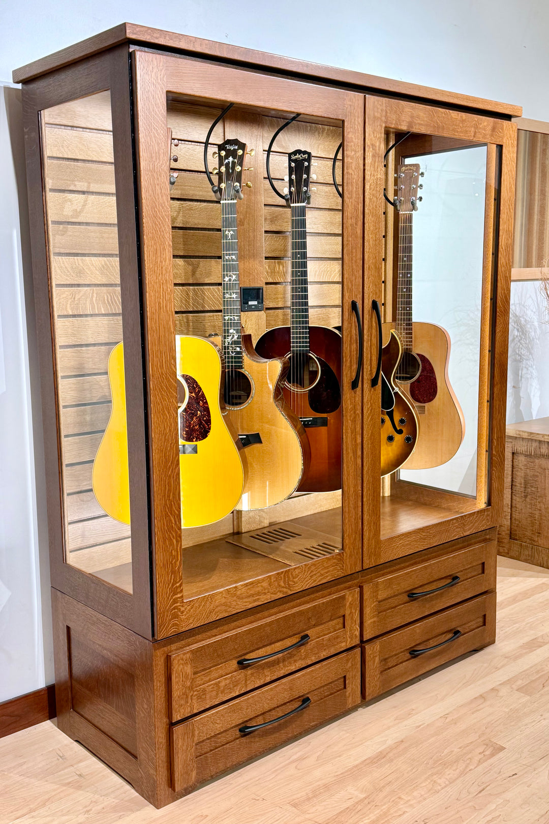 ClimaCab Traditional+ | Quartersawn White Oak with Boston Stain on Body and Provincial Stain on Slatwall