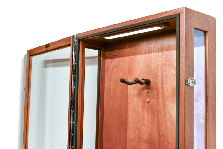 ClimaCase Glass Sided Rectangle Humidor - African Mahogany (Quarter Sawn)