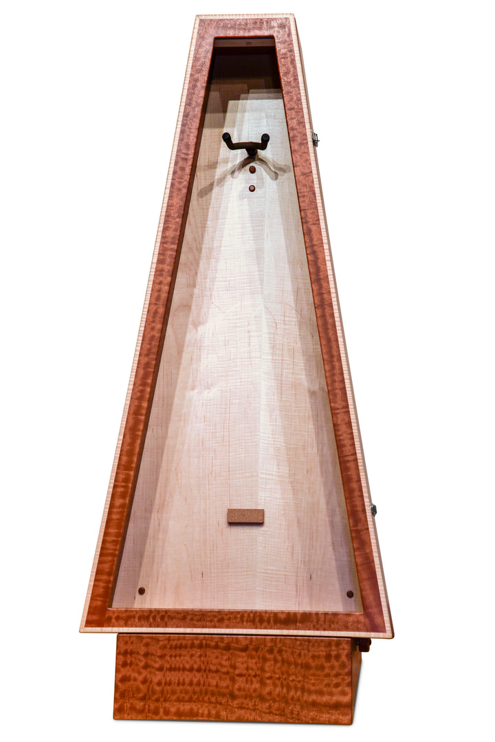ClimaStand Triangle Humidor with Base - Sapele with Natural Flamed Maple Back