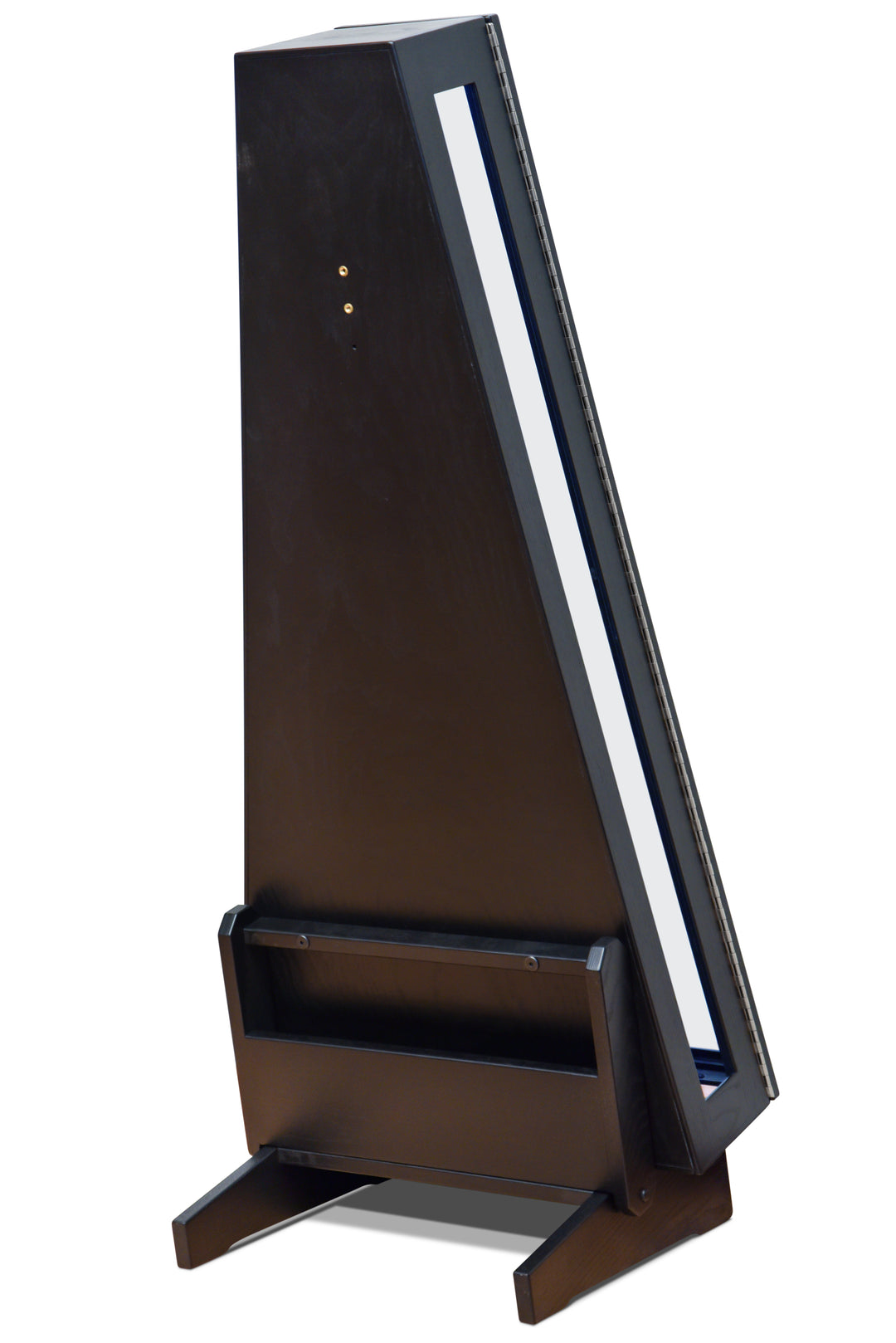 ClimaStand Glass Sided Triangle Humidor with Base - Northern White Ash with Piano Black