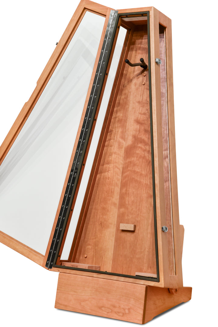 ClimaStand Glass Sided Triangle Humidor with Base - Cherry