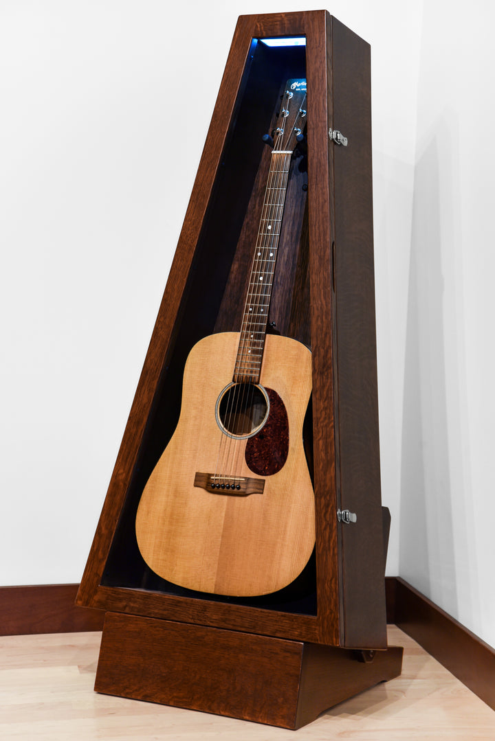 ClimaStand Triangle Humidor with Base - Quartersawn White Oak with Onyx Stain