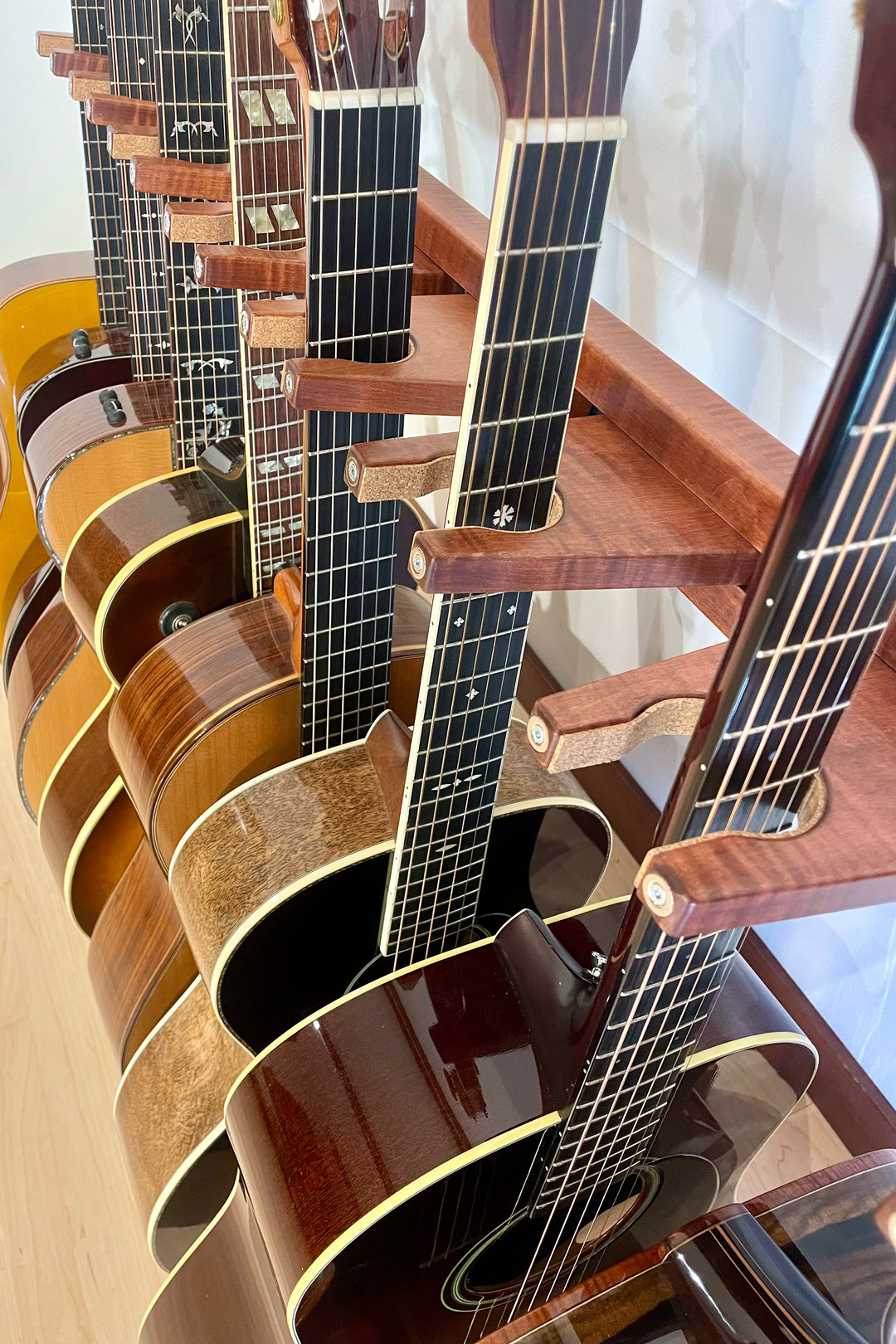 Antique String Rack Traditional StringRack - Flamed Maple - Washington – Acoustic Remedy Cases