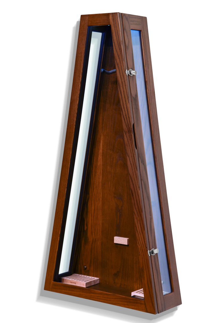 ClimaCase Glass Sided Triangle Humidor - Northern White Ash with Coffee Stain