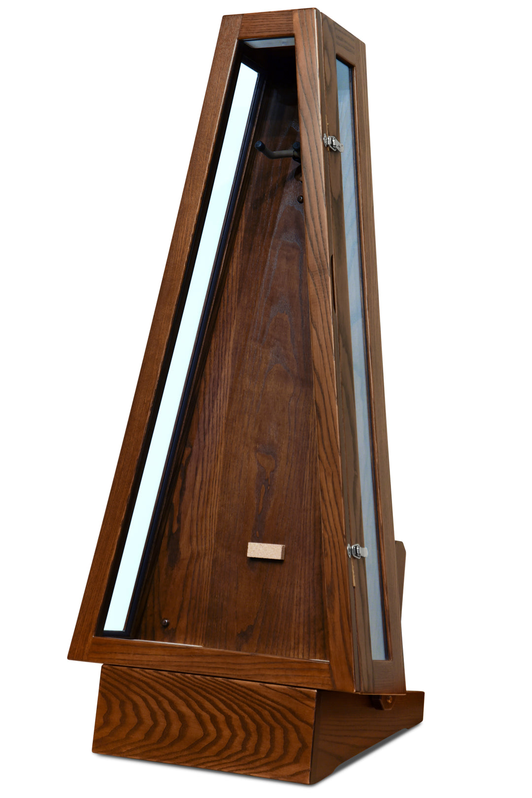 ClimaStand Glass Sided Triangle Humidor with Base - Northern White Ash with Coffee Stain