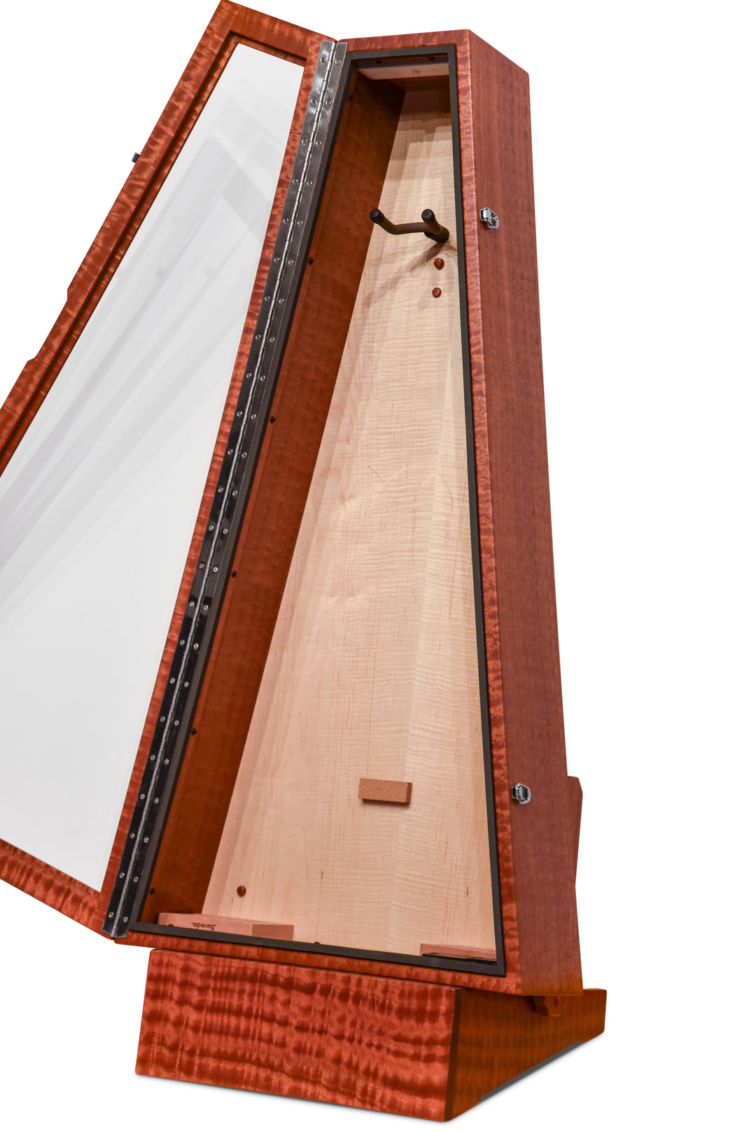 ClimaStand Triangle Humidor with Base - Sapele with Natural Flamed Maple Back