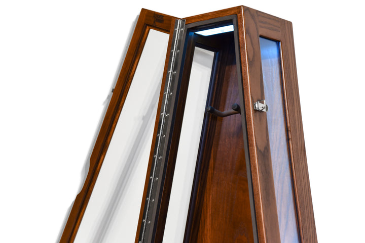 ClimaCase Glass Sided Triangle Humidor - Northern White Ash with Coffee Stain