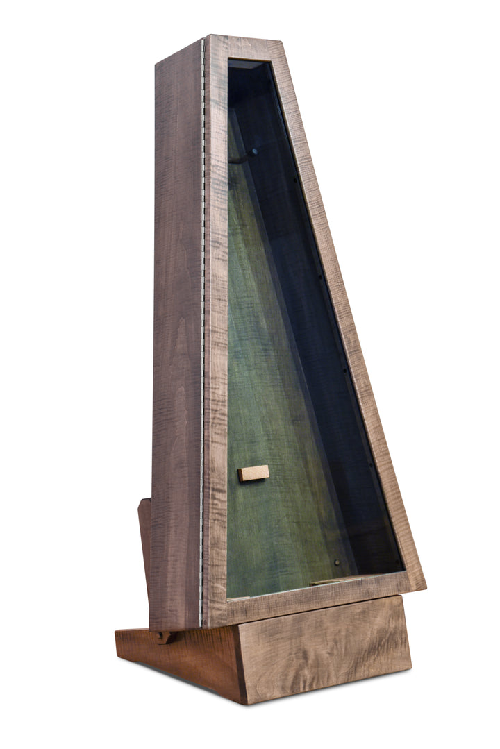 ClimaStand Triangle Humidor with Base - Flamed Maple with Antique Slate Stain