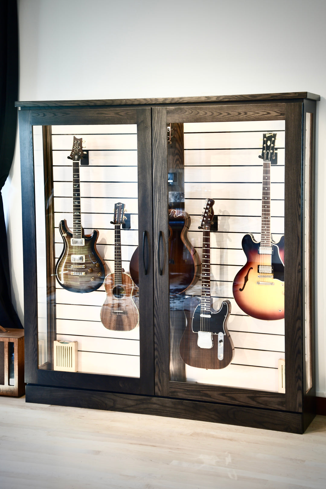 Low Depth ClimaCab V | Charcoal Northern White Ash with Whitewash Slat Wall