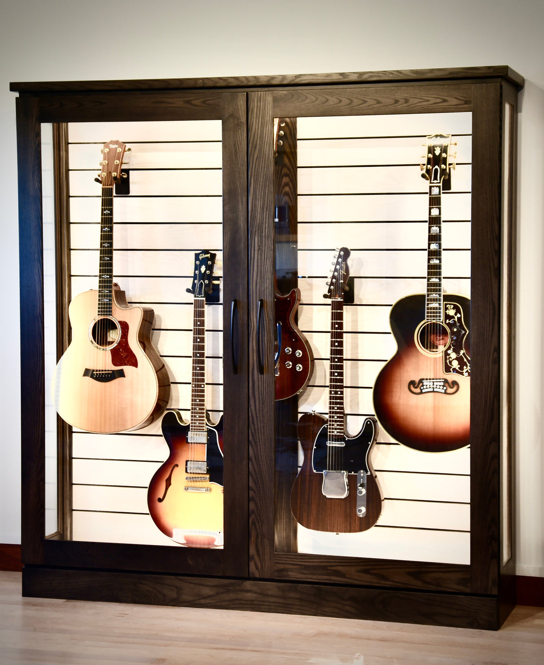 Low Depth ClimaCab V | Charcoal Northern White Ash with Whitewash Slat Wall