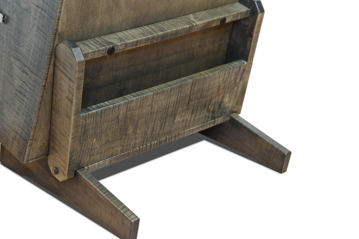 ClimaStand Triangle Humidor with Base - Flamed Maple with Antique Slate Stain