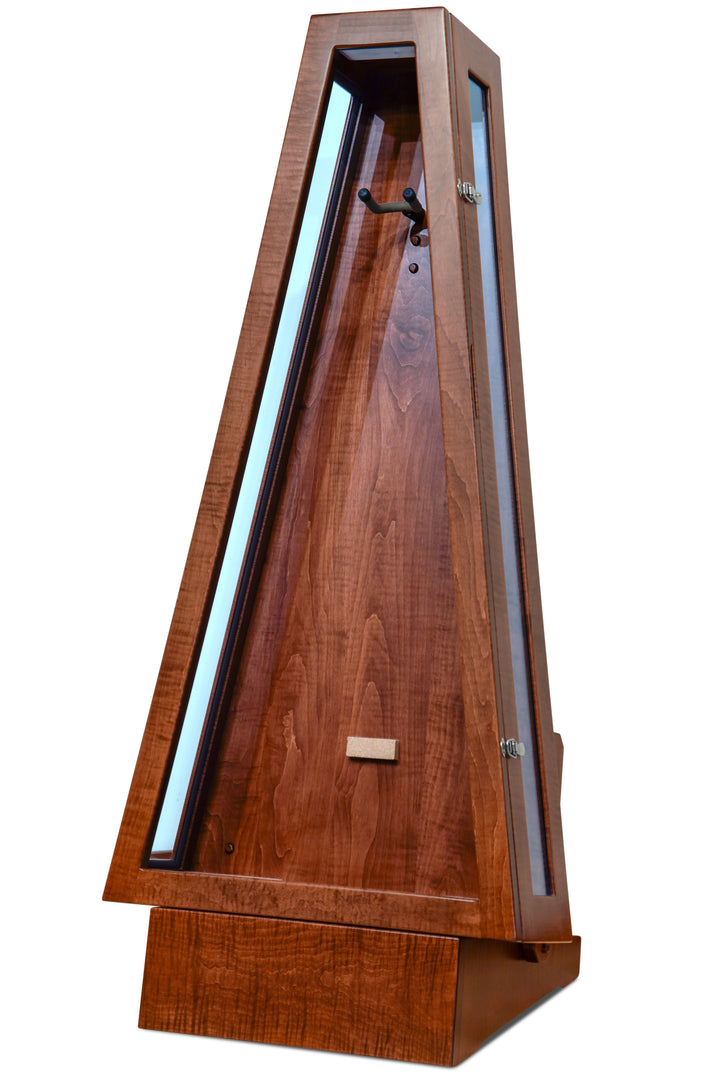 ClimaStand Glass Sided Triangle Humidor with Base - Flamed Maple with Acres Stain