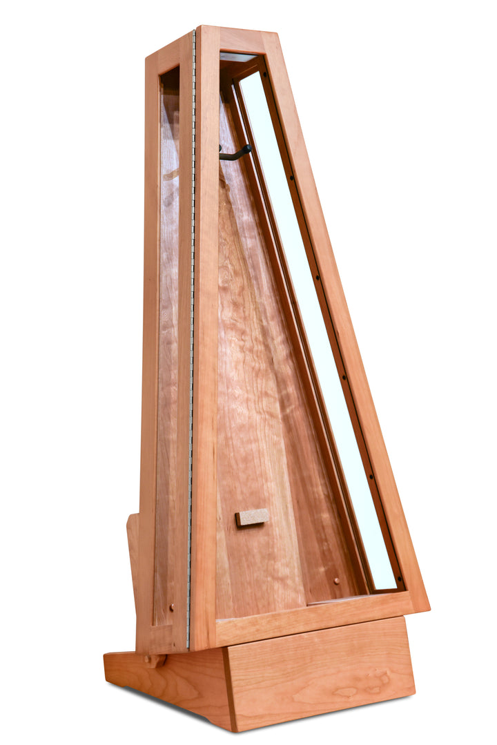 ClimaStand Glass Sided Triangle Humidor with Base - Cherry
