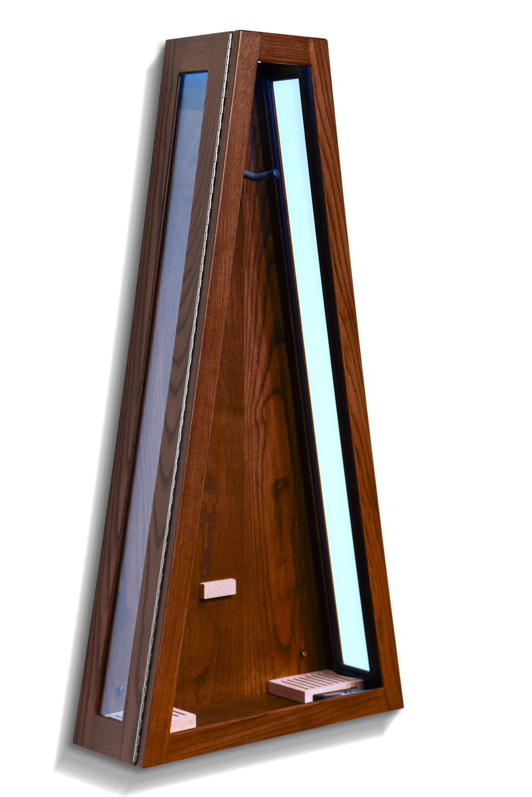ClimaCase Glass Sided Triangle Humidor - Northern White Ash with Coffee Stain