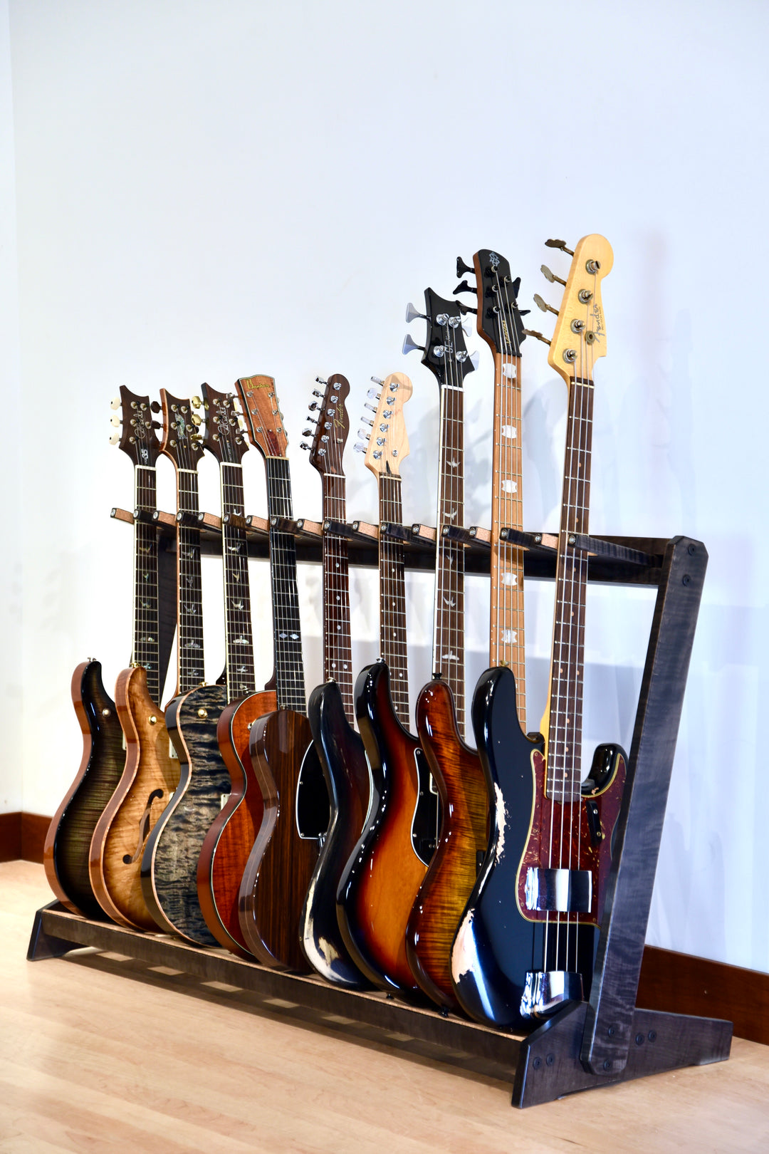 Instrument Stringer Rack Traditional StringRack - Flamed Maple - Charcoal – Acoustic Remedy Cases