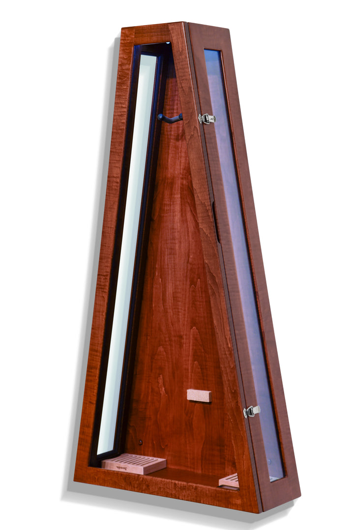 ClimaCase Glass Sided Triangle Humidor - Flamed Maple with Acres Stain