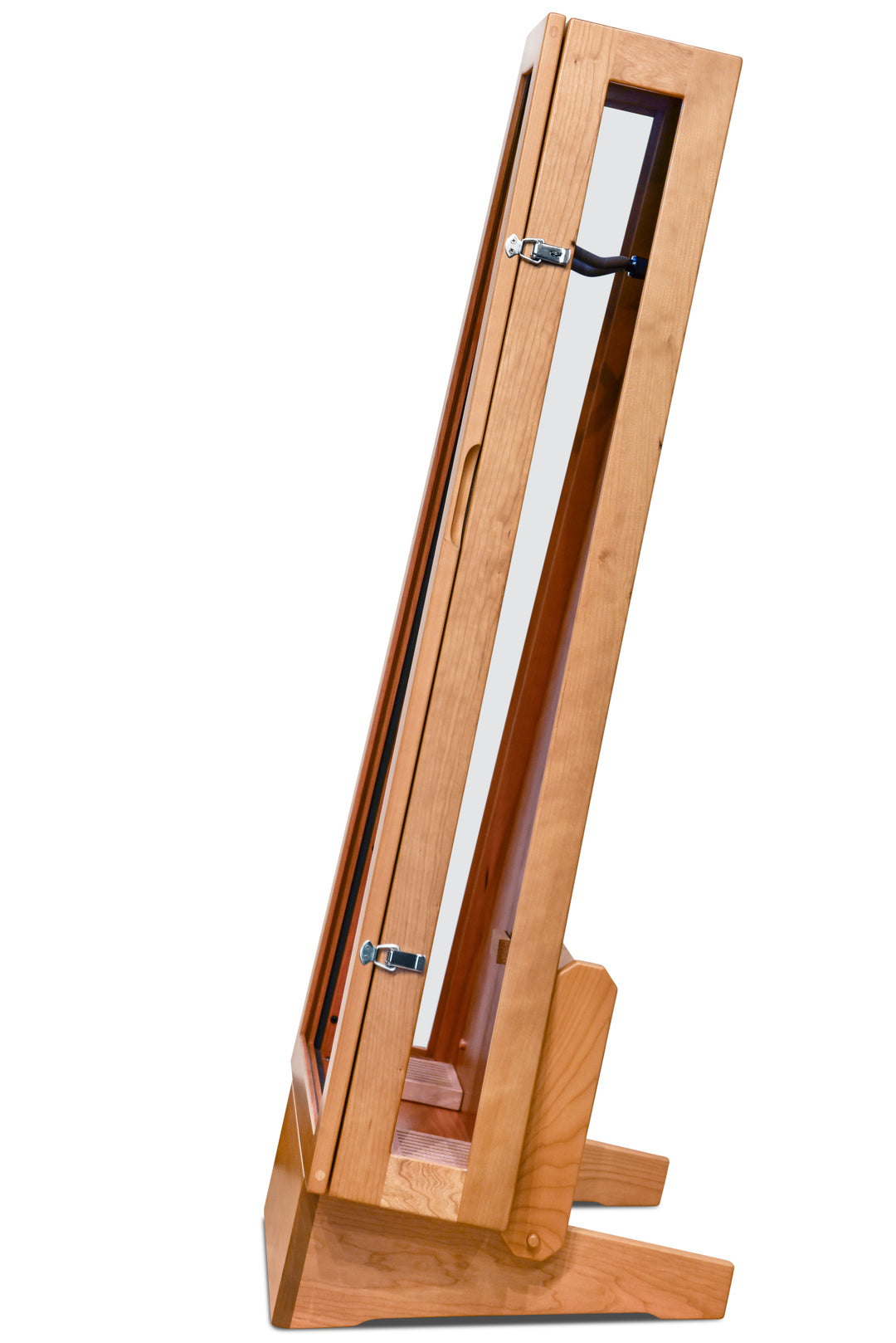 ClimaStand Glass Sided Triangle Humidor with Base - Cherry