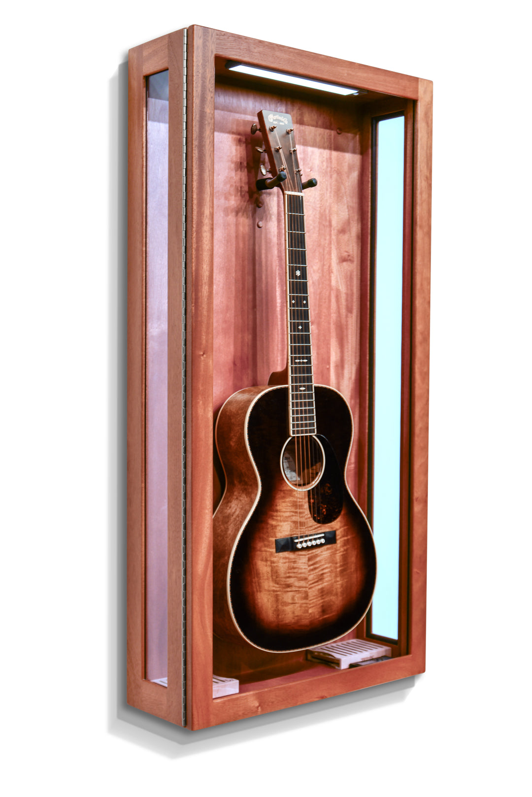 ClimaCase Glass Sided Rectangle Humidor - African Mahogany (Quarter Sawn)