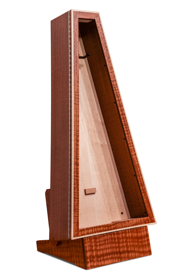 ClimaStand Triangle Humidor with Base - Sapele with Natural Flamed Maple Back