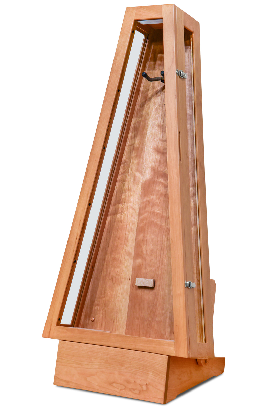 ClimaStand Glass Sided Triangle Humidor with Base - Cherry
